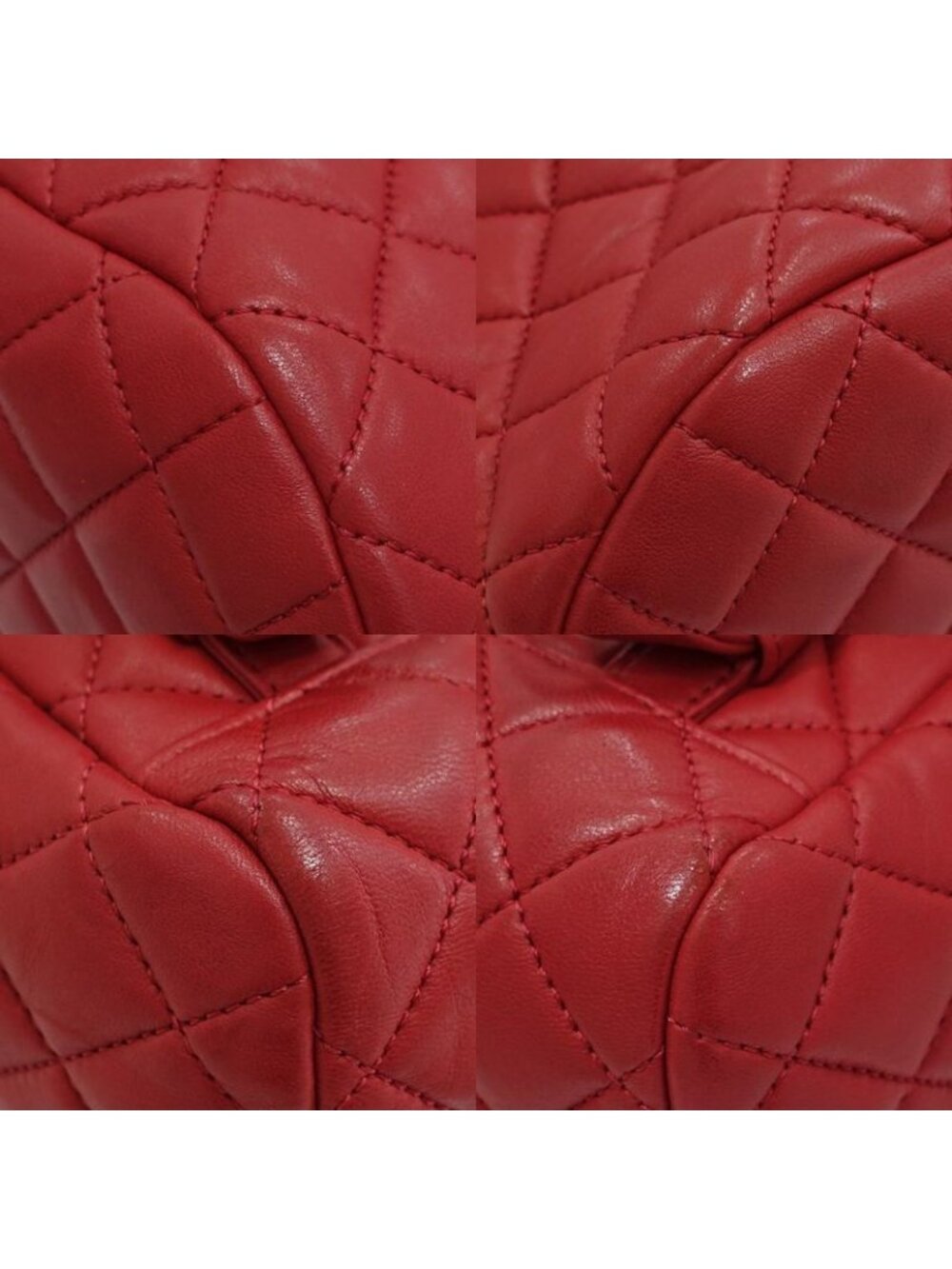 Chanel Quilted Backpack Rucksack Lambskin Leather Red Series - Picture 5 of 9